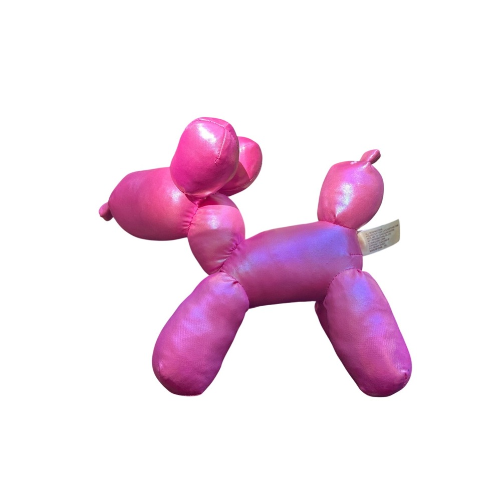 Iridescent Pink Balloon Dog Plush Toy Metallic Soft Sculpture‎ Decor 204052-A